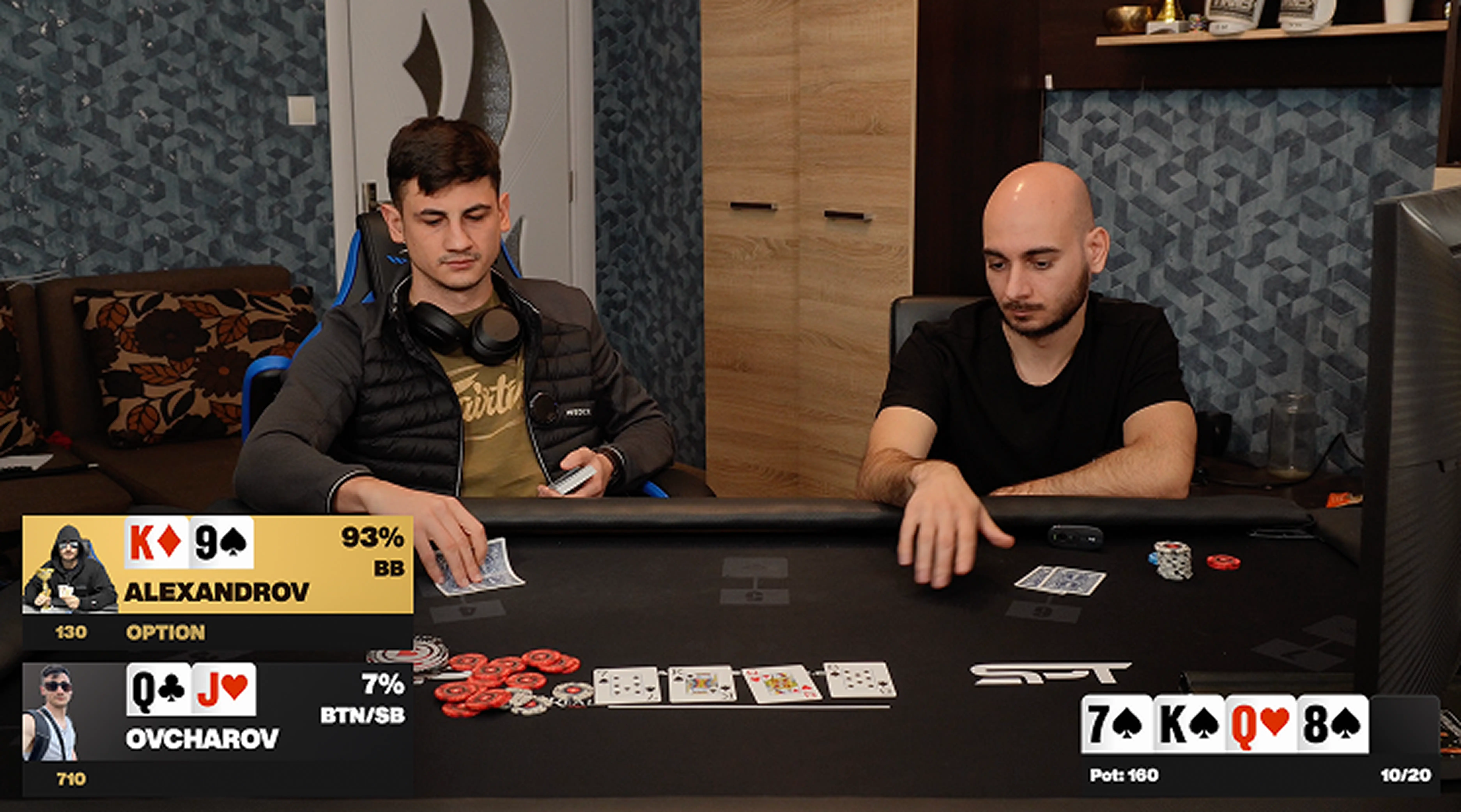 Creating engaging heads up poker content without RFID
