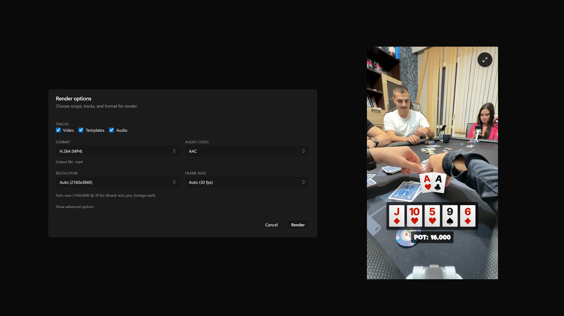3. Export video